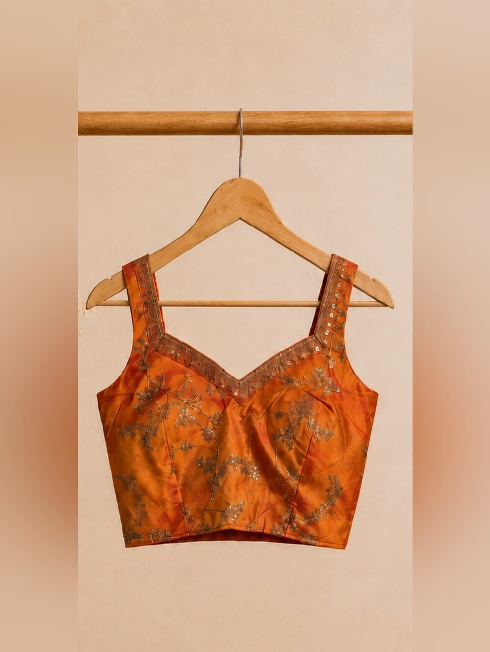 Orange Embroidered Lehenga Choli – US 10 - Picture 5 of 10